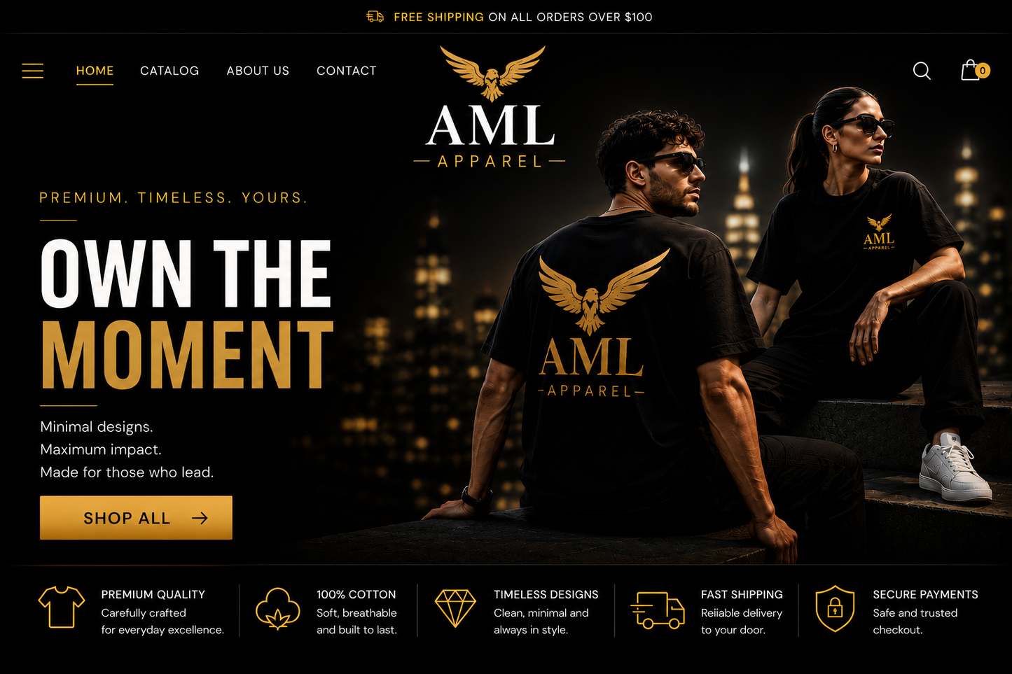 AML Eagle T-Shirt – Black